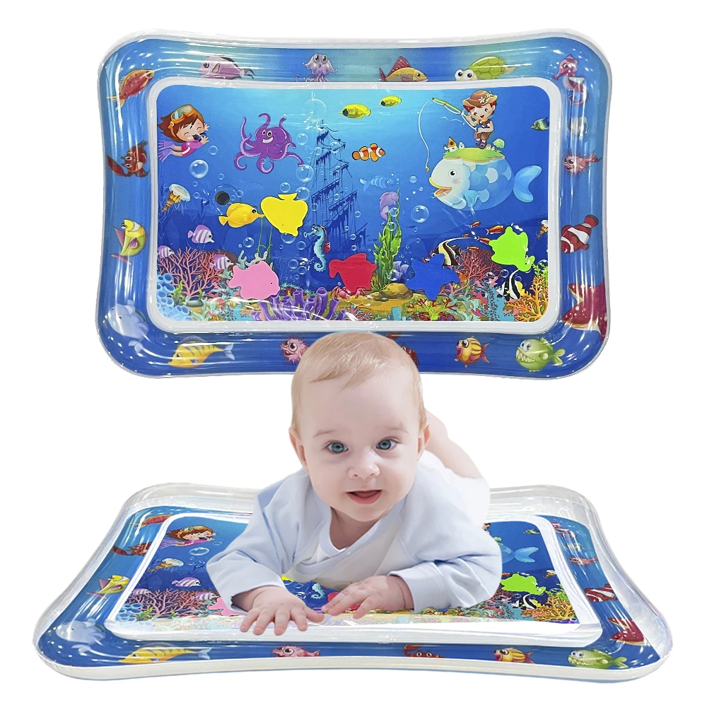 1pc Fishing Style Inflatable PVC Baby Playing Water Mat Toddler Pad Kids Early Education Activity Toys Mat Cushion Kids Gift