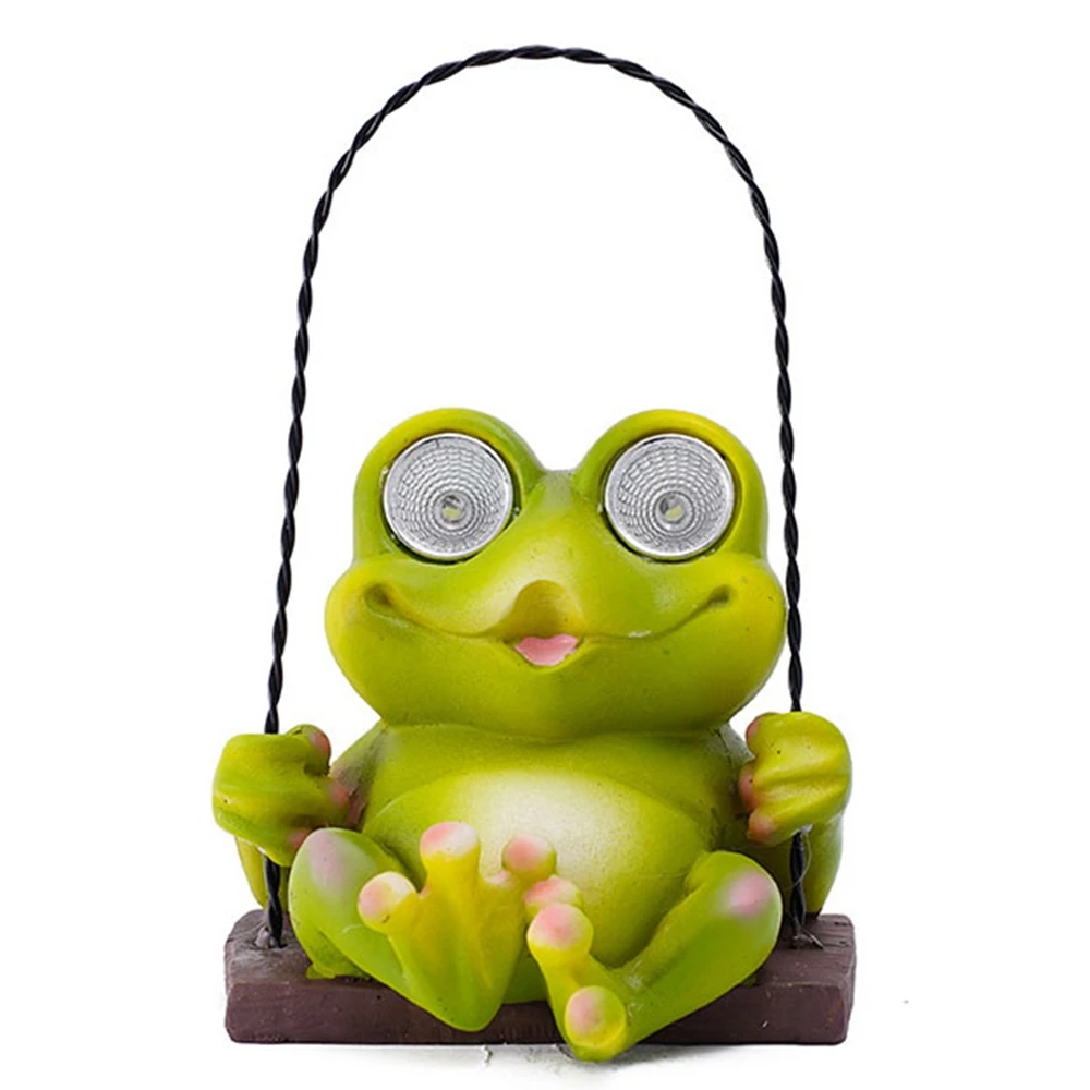 

Outdoor courtyard garden gardening little frog shape solar lamp Statue Sculpture Figurine Nordic Room Home Decor Decoration Desk