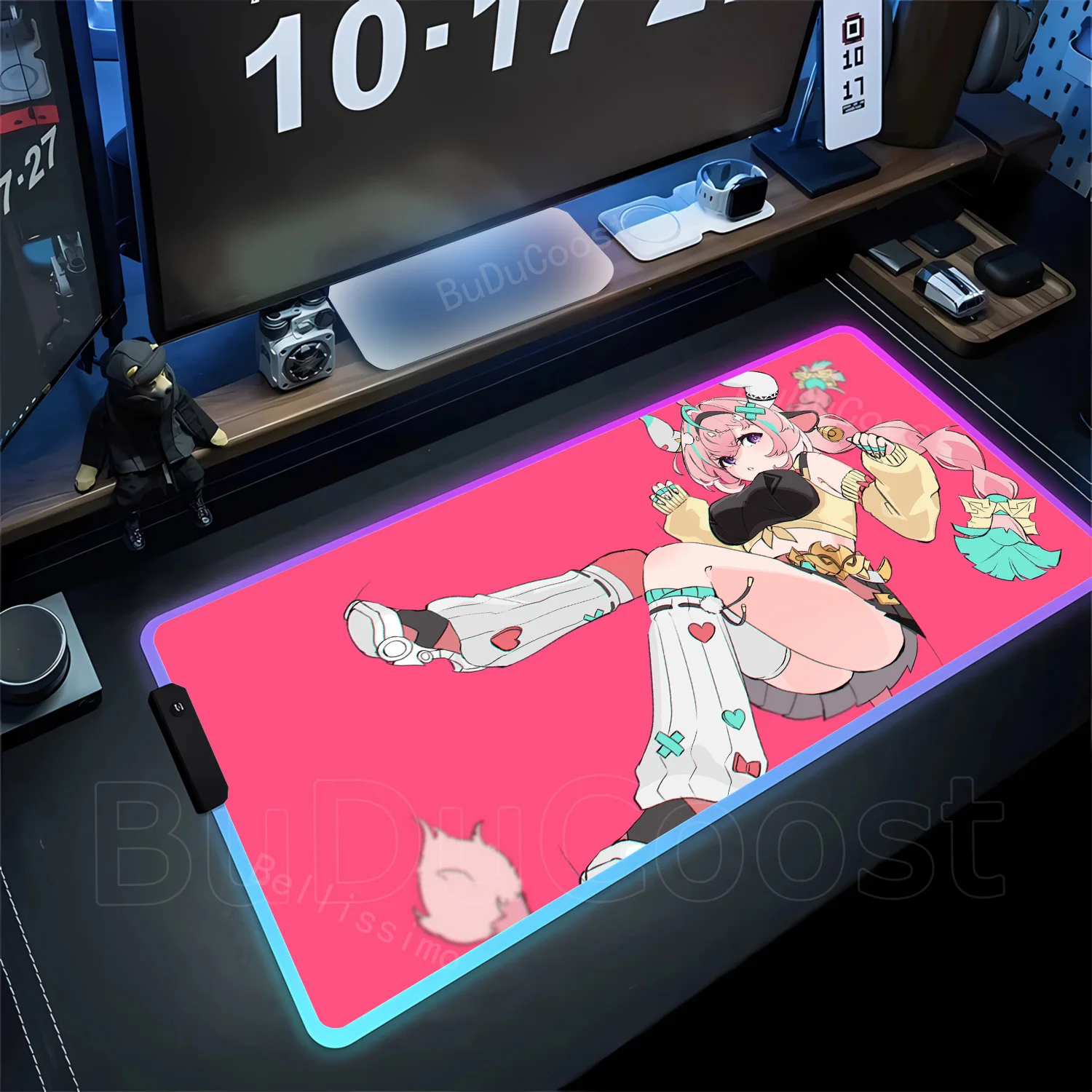 

RGB HD Genshin Impact Varesa Mousepad Kawaii Cartoon Mouse Pad XXL Large Rubber Table Mat Extended Lock Edge Keyboard Desk Mat