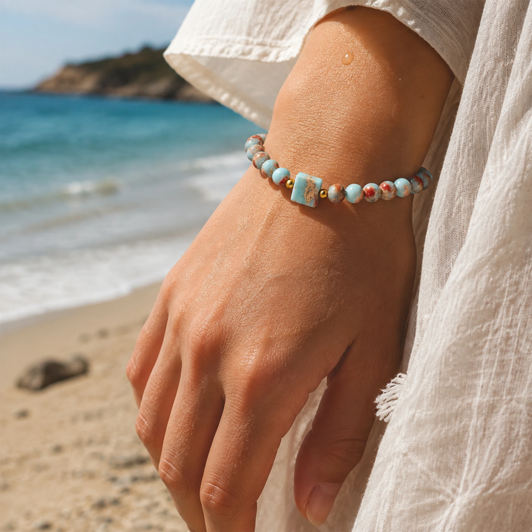 Agalmatolite Natural Stone Bracelet Women Men Handmade Beaded Bangles Casual Ladies Jewelry Fall Pulsera Mujer