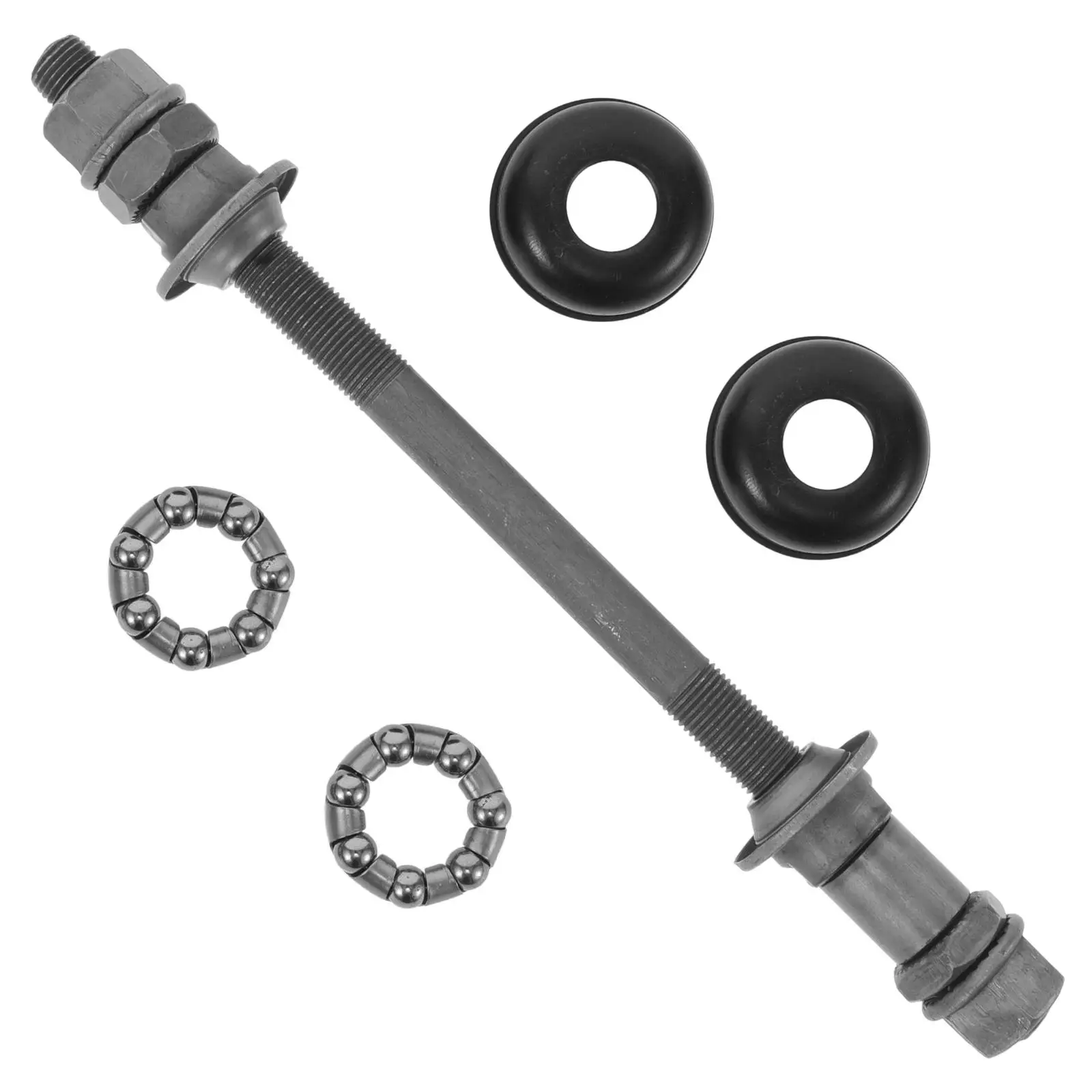 

Bicycle Rear Axle 180mm Grey High Strength Titanium Alloy Ball Bearing Hub Center Shaft For Bike Durable Wheel Hub Kit Thread