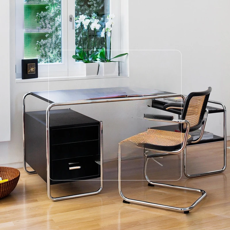 

Ins minimalist home desk computer desk with drawer luxury modern office metal design