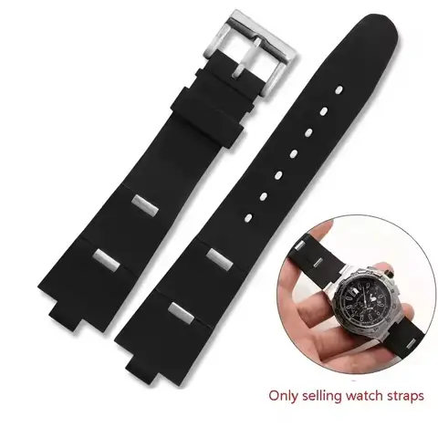 वॉच बैंड मैन ब्लैक रबर रिप्लेसमेंट वॉच बैंड स्ट्रैप bvlgari bvlg Diagono22mm x 8mm 24mm x 8mm वॉच ब्रेसलेट के लिए 8 best sales बुलगारी घड़ी - №2