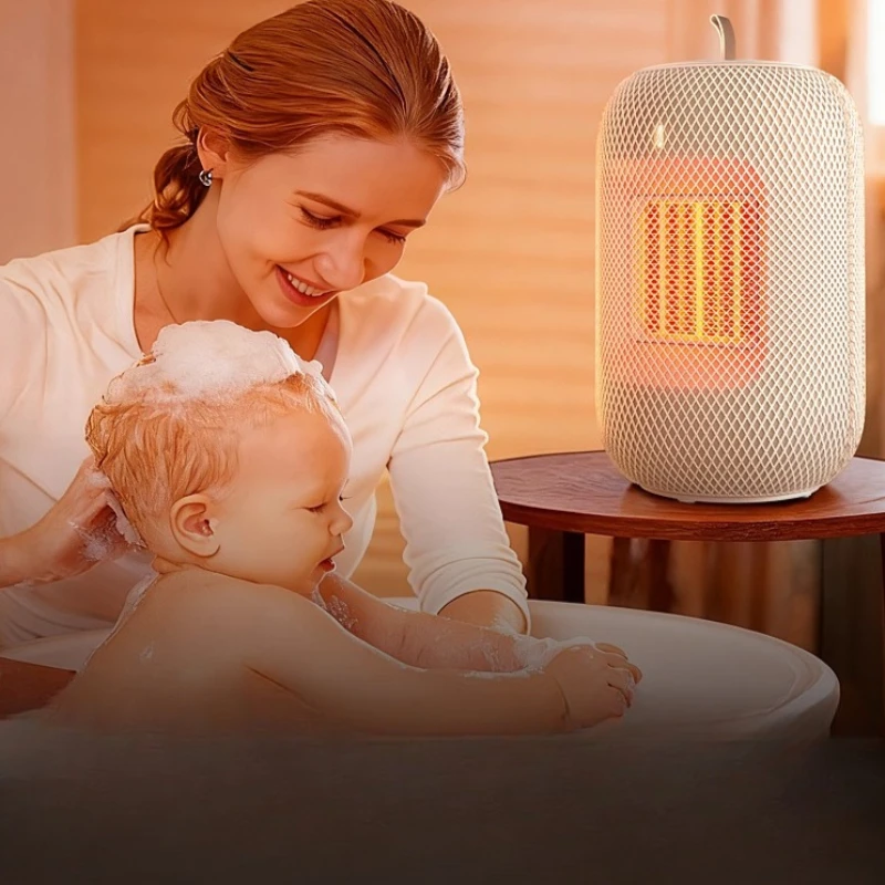 Portable Graphene Heating Electric Heaters with Multi-stage Adjustment, Silent, Small Household Fan Handy Heater Birdcage Heater
