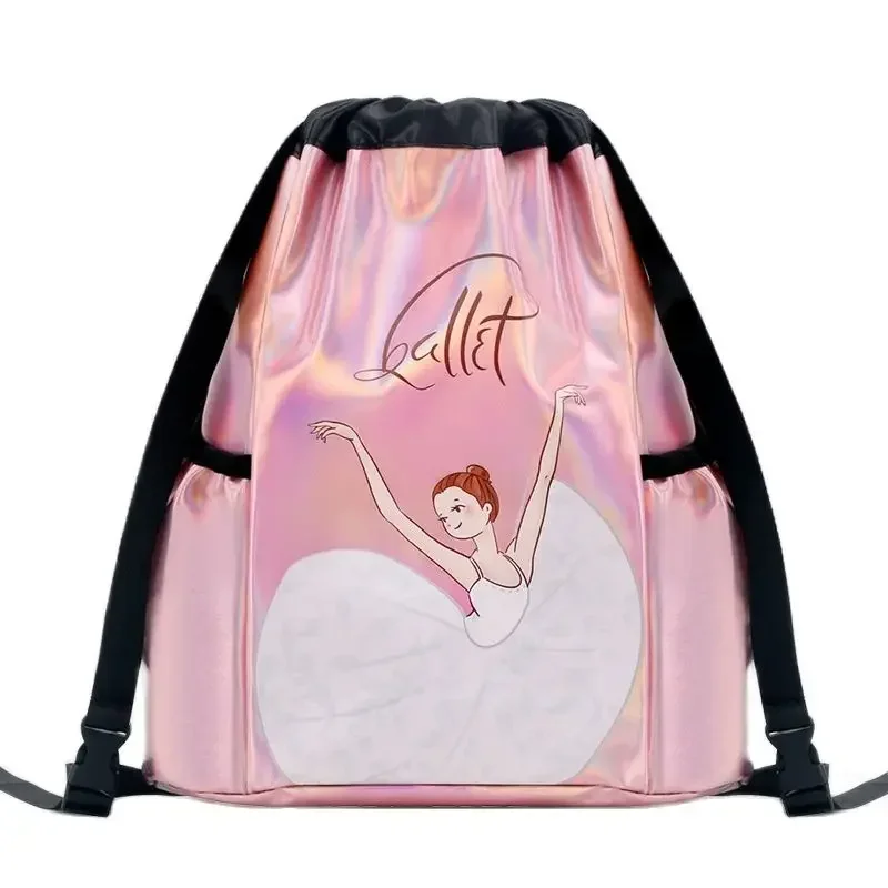 Girls Laser Shiny Ballet Dance Bags Kids Training Shoulder Gym Backpack Child Pocket Handbag For Dancing Ballerina Package