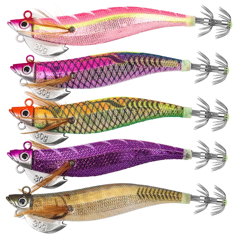 SQUID KING 30g/25g japonia główka jigowa squid jig ośmiornica jig ośmiornica przynęta morska jig gra wędkarska przynęta kalmary haczyki