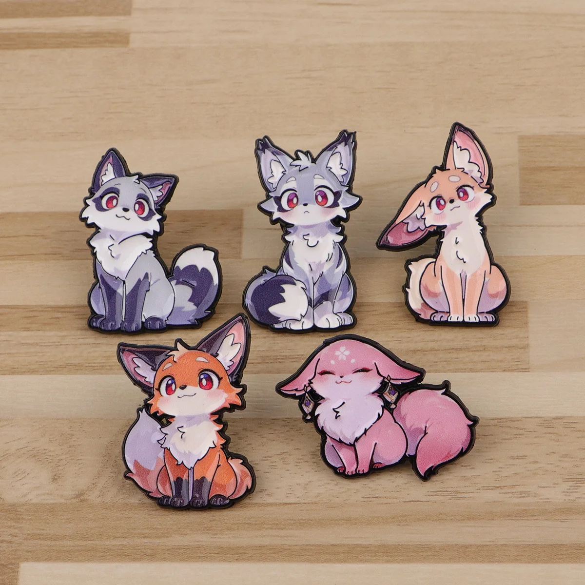 Cute Colorful Fox Enamel Pin Cartoon Badges on Backpack Women's Brooches Hat Lapel Pins Cosplay Accessories  Gifts