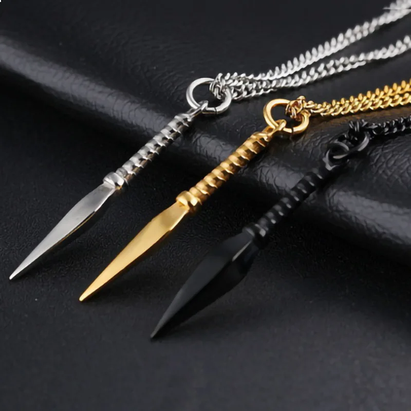  2023 New Hot Sale Men's Spearhead Domineering High-End Ornament Pendant Necklace for the Whole Store One Piece Dropship