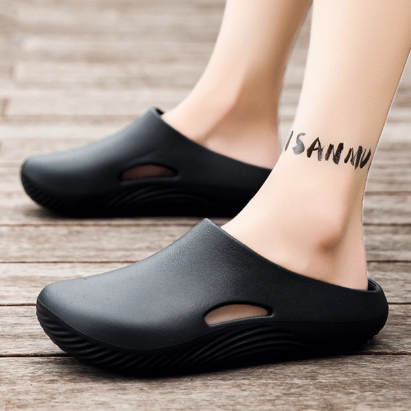 Men’s Large Size Thick Sole Anti-Slip Casual Summer Slippers Mens Wide Slippers Men Summer Casual Outside Wear Beach Non  main image 3