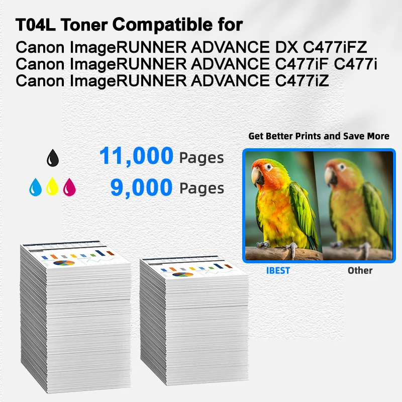 IBEST Compatible Toner Cartridge Canon T04L Compatible for Canon ImageRUNNER ADVANCE DX C477iFZ C477iF C477i C477iZ Cartouche
