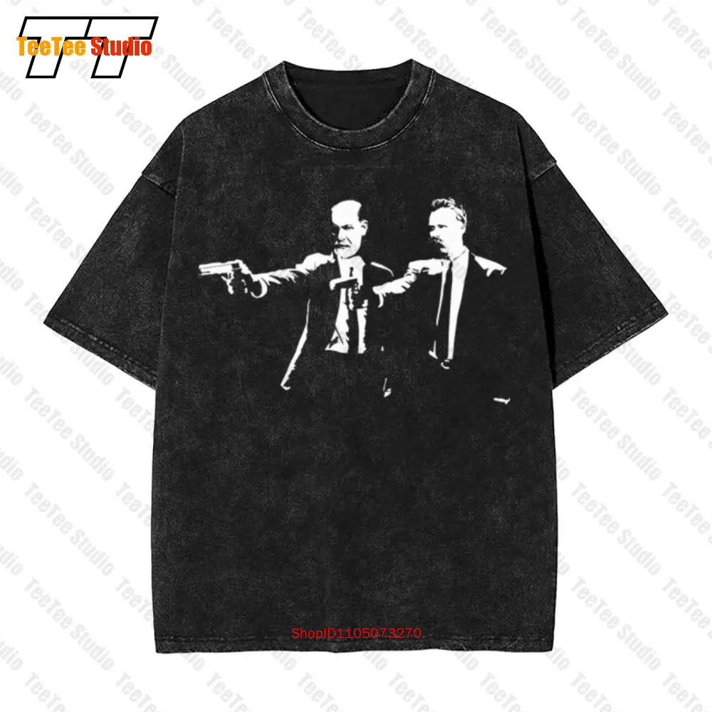 Freud And Nietzsche Philosopher Psychologist Vintage Oversized T-Shirt E70Y