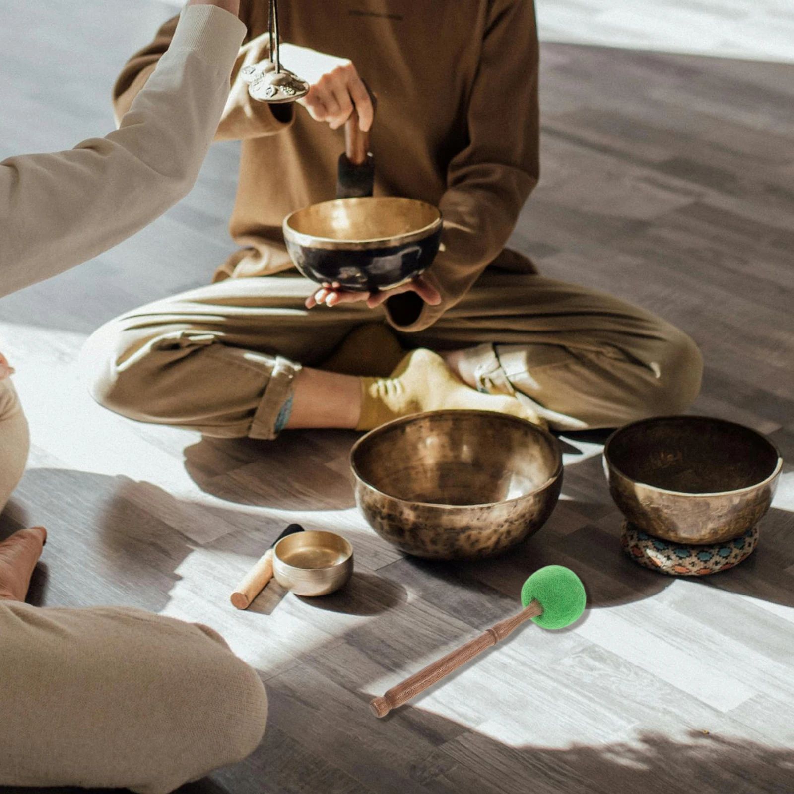 

Nepal Singing Bowl Mallet Green Large Sound Bowl Hammer Yoga Mindfulness Spiritual Accessories Striker Gong Tibet Wooden Stick