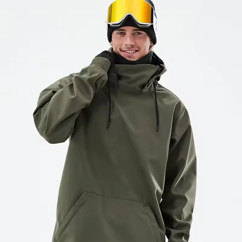 Wholesale custom Winter Outdoor Waterproof Ski Snow Suit Oversize Men Soft Shell Hoodie Custom Snowboard Jacket