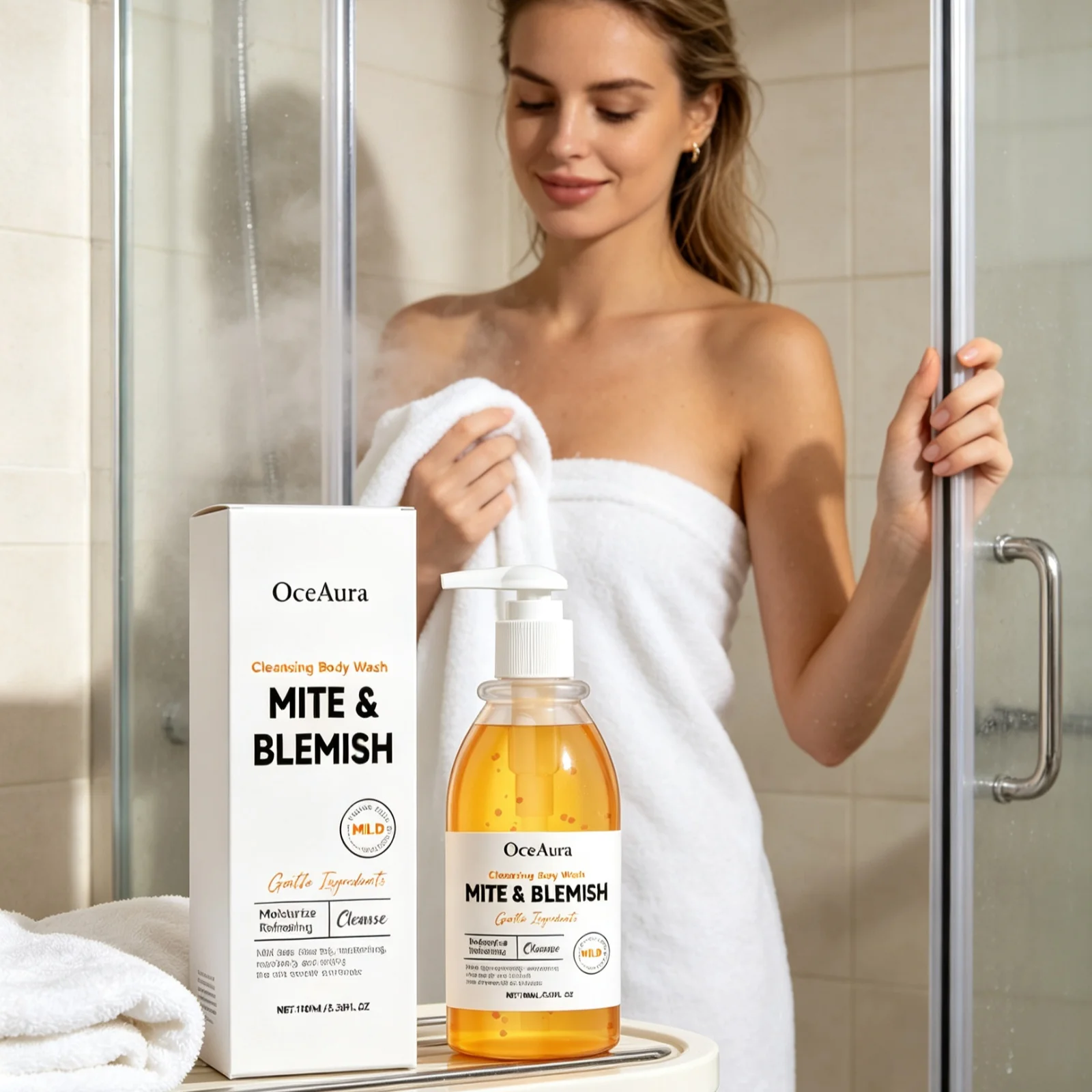 OceAura Gentle Body Wash Deep Moisturizing Skin Anti Mite Relieve Skin Dryness Rich Lather Long Lasting Scent Care Shower Gel