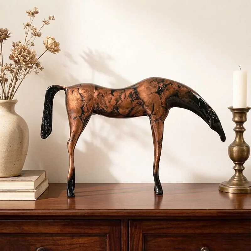 Nordic Abstract Thousand Mile Horse Resin Statue Decoration Home Room Table Sculpture Ornaments Office Desk Figurine Accessories