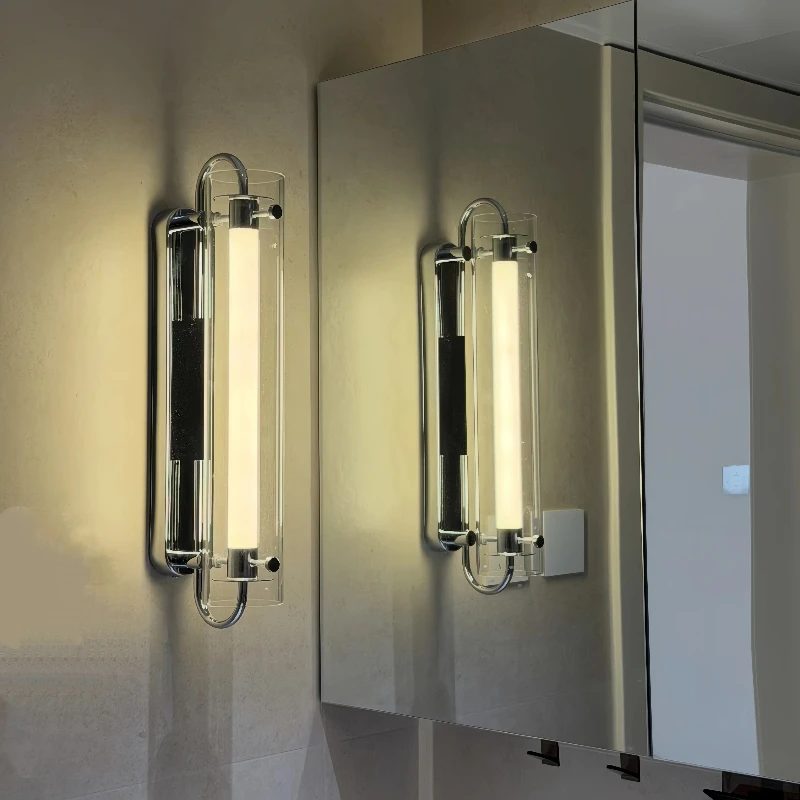 Modern minimalist Bauhaus long strip wall lamp, shop sign, door lettering, headlight, corridor, mirror, front wall lamp