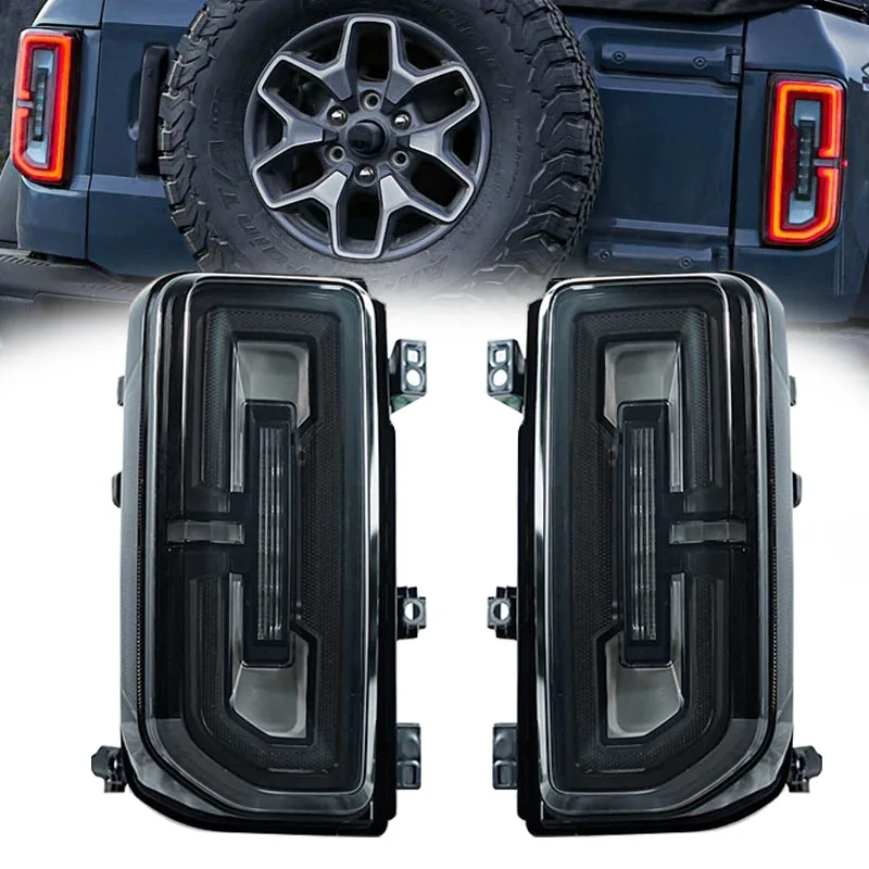 

2PC LED Tail Lights w/ Turn /Brake /Reversing Lights For Ford Bronco 2021-2023