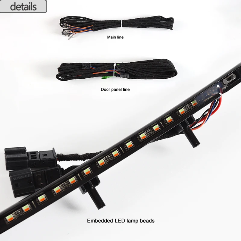 4 Inner Doors Ambient Light LED Decorative Trims Lights With Blue And Orange Colors Atmosphere Lights For BMW 3 Series F30 12-18