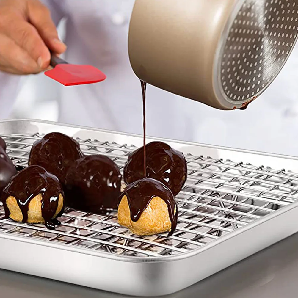 

2Pcs Stainless Steel Cooling Racks Multi-Function Baking Wire Rack Household Kitchen Bread Accessories Rust-Proof Storage