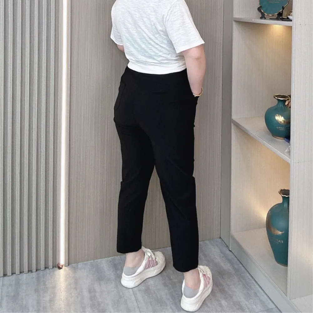 Calça de harém de cintura alta feminina, fina, de secagem rápida, casual, verão, nova, plus size, 2024