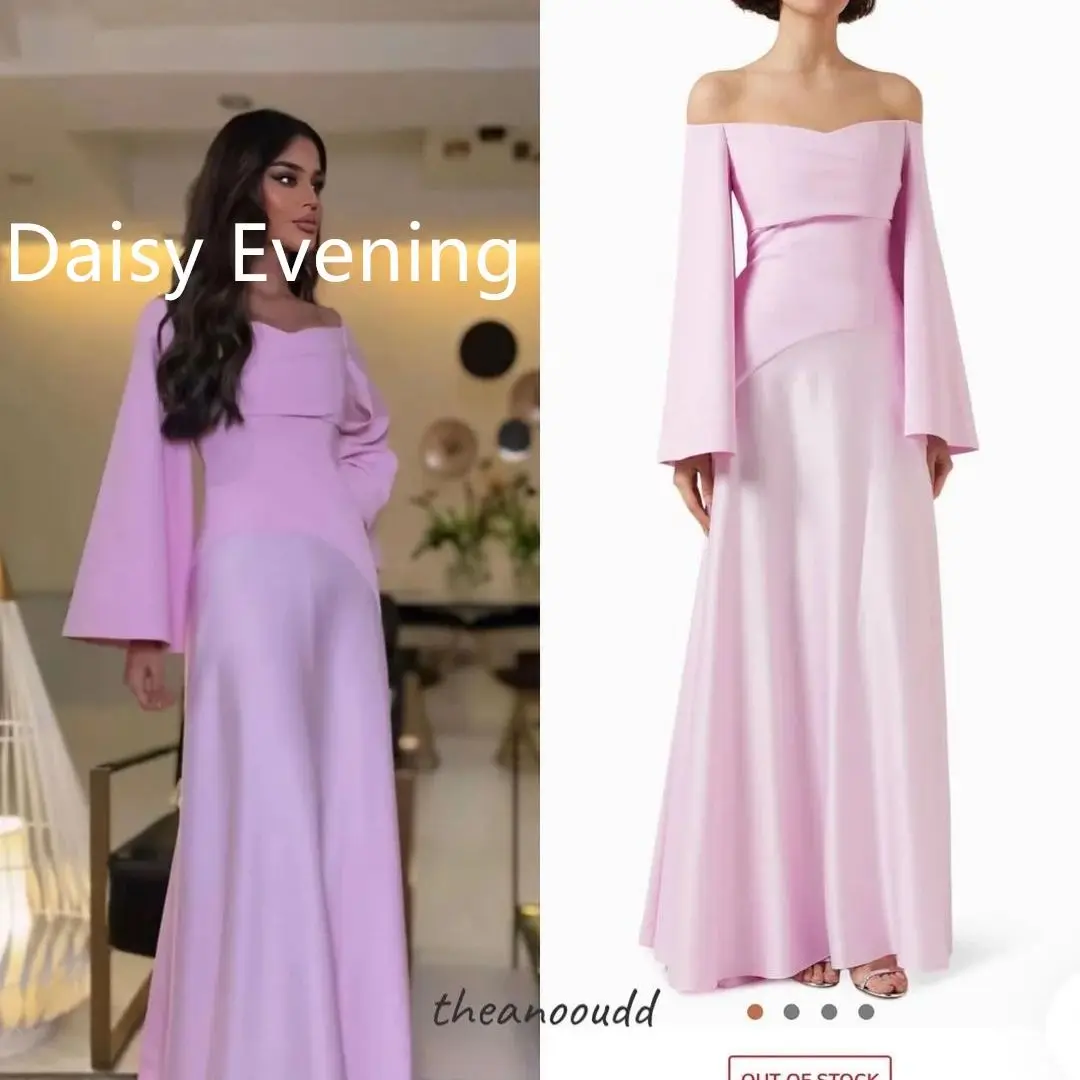 Rosa Ballkleider schulter frei Abend party kleid für Frauen knöchel lange elegante Saudi-Arabien formelle Brautkleider Gala