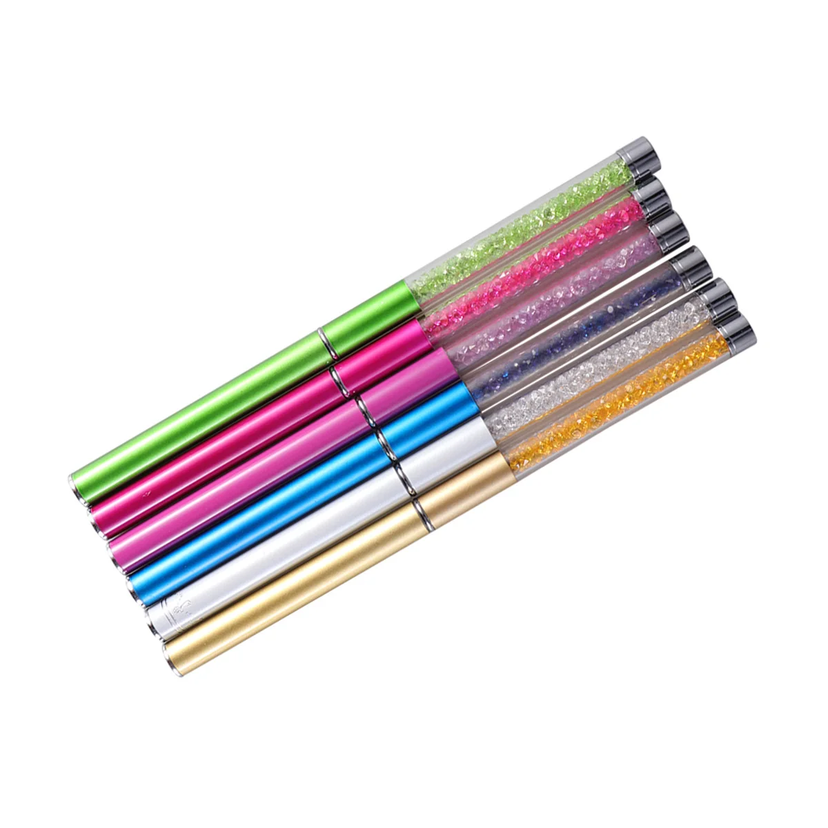 

6pcs Eyelash Brush Spiral Rhinestone Handle For Mascara Application False Lashes Extension Makeup Tool Women Beauty Salon Use