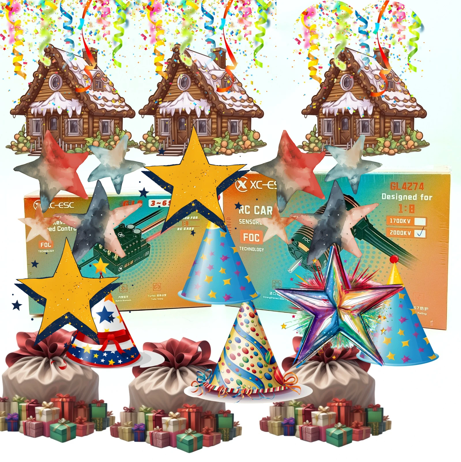 

Бесщеточный регулятор скорости XC GL8+GL4274 FOC ESC с датчиком для моторов 1/8, 3~6S, 140A, для радиоуправляемых машин