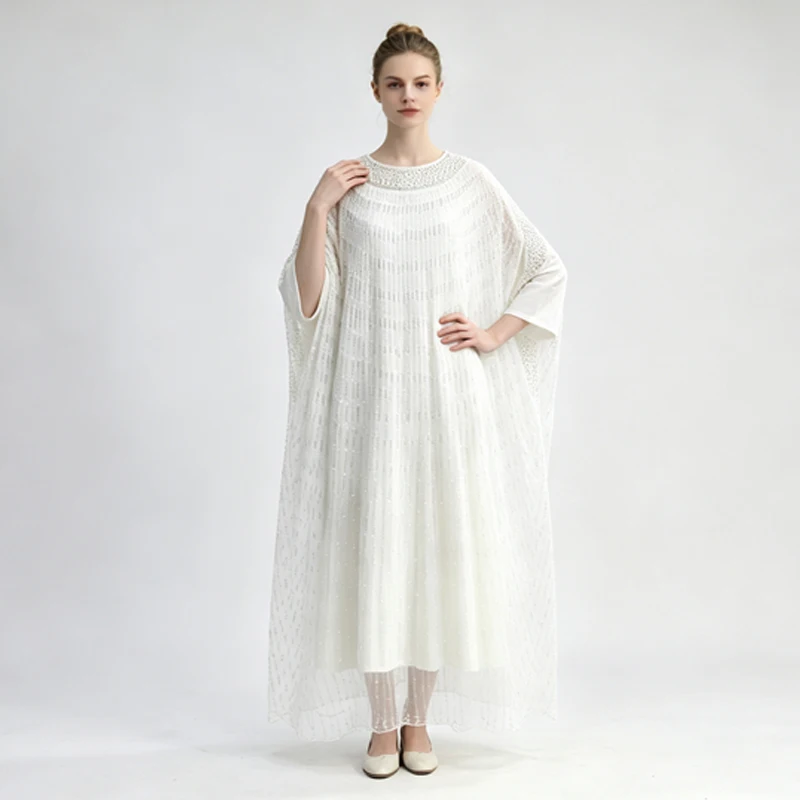 Hochwertiges Luxus-Maxikleid aus Mesh für Damen, mit Strass-Verzierungen, Elegantes Abendkleid für Bankette, Hochzeiten und Formelle Anlässe – Detail 3