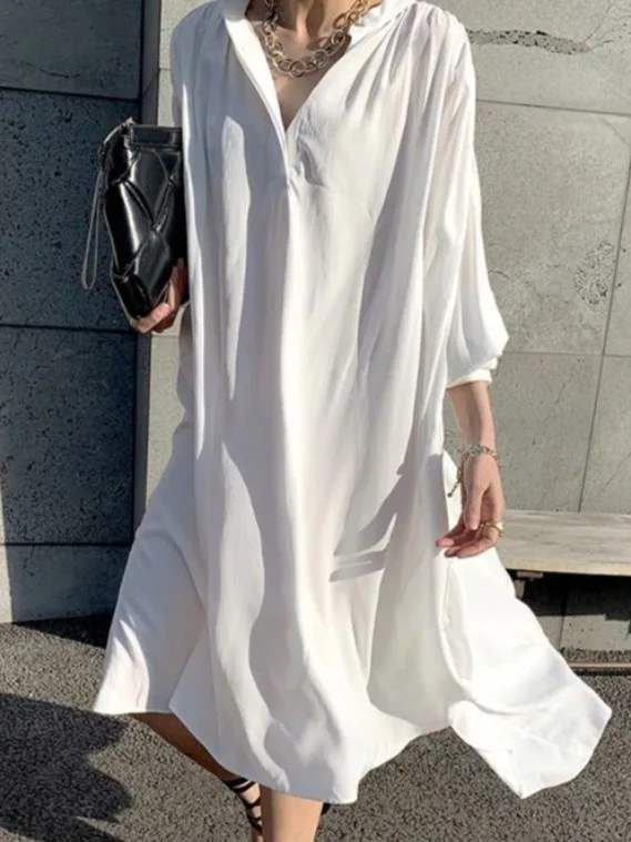 East Gate Ins Romantic Lazy Sle Lunghezza midi Loose irt Dr Coreano Sle Donna Dr Stagione estiva Faion Trend