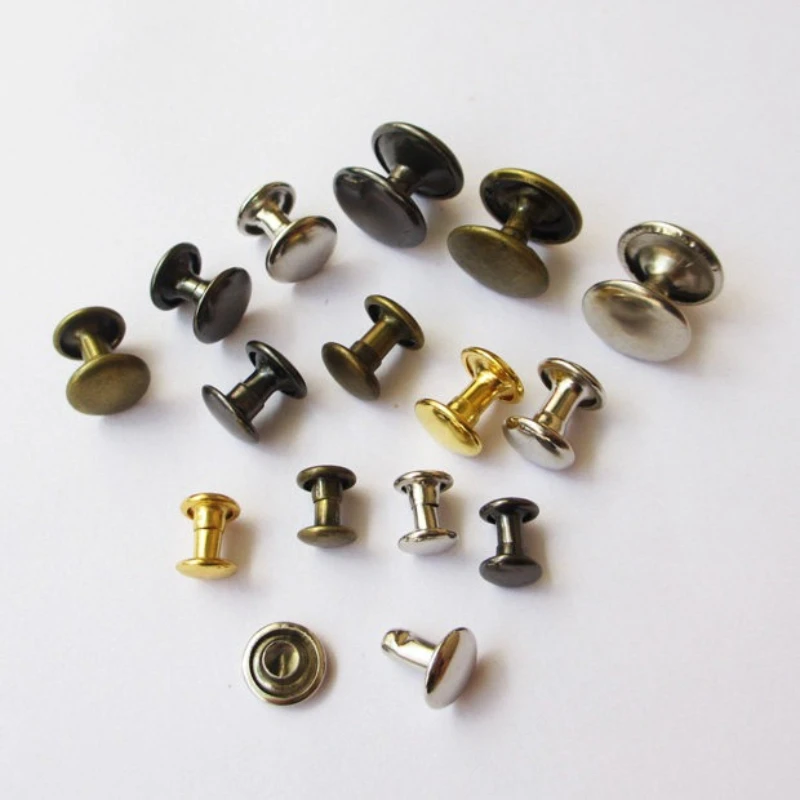9/10/12mm Double Cap Rivets Stud Round Nail Rivet For Leathercraft Accessories Repair Shoes Bag Belt Clothing Garment