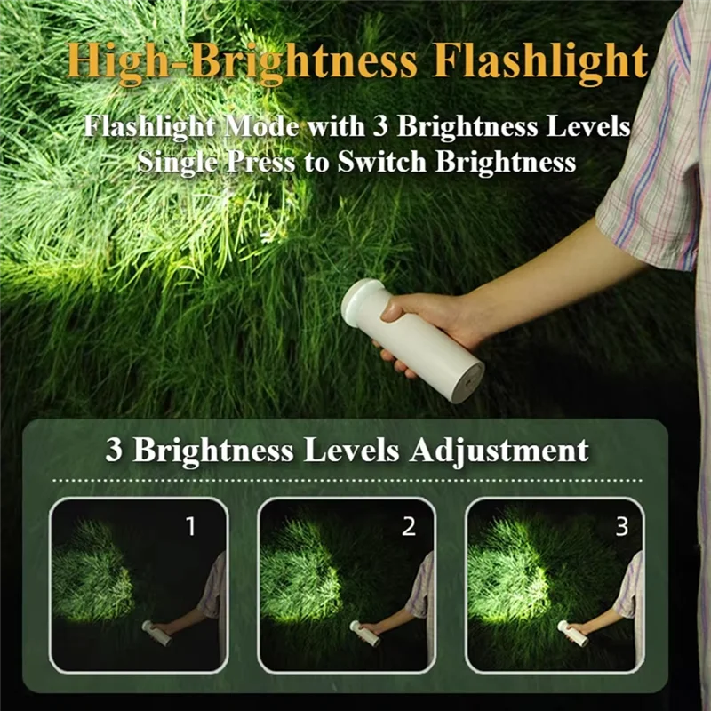 

ABBO-Portable 5000Mah Rechargeable Camping Light Multifunctional Telescopic Outdoor Emergency Work Lantern Green