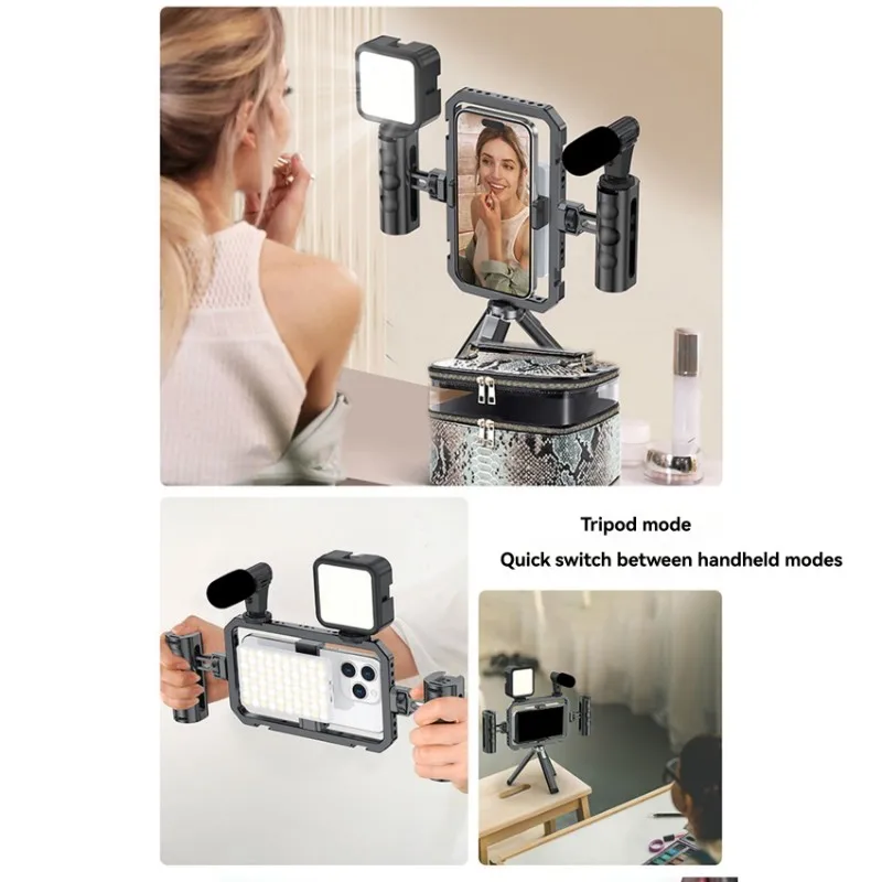 【hot-a14e】-cage-magnetique-en-alliage-d'aluminium-pour-smartphones-support-stabilisateur-a-double-poignee