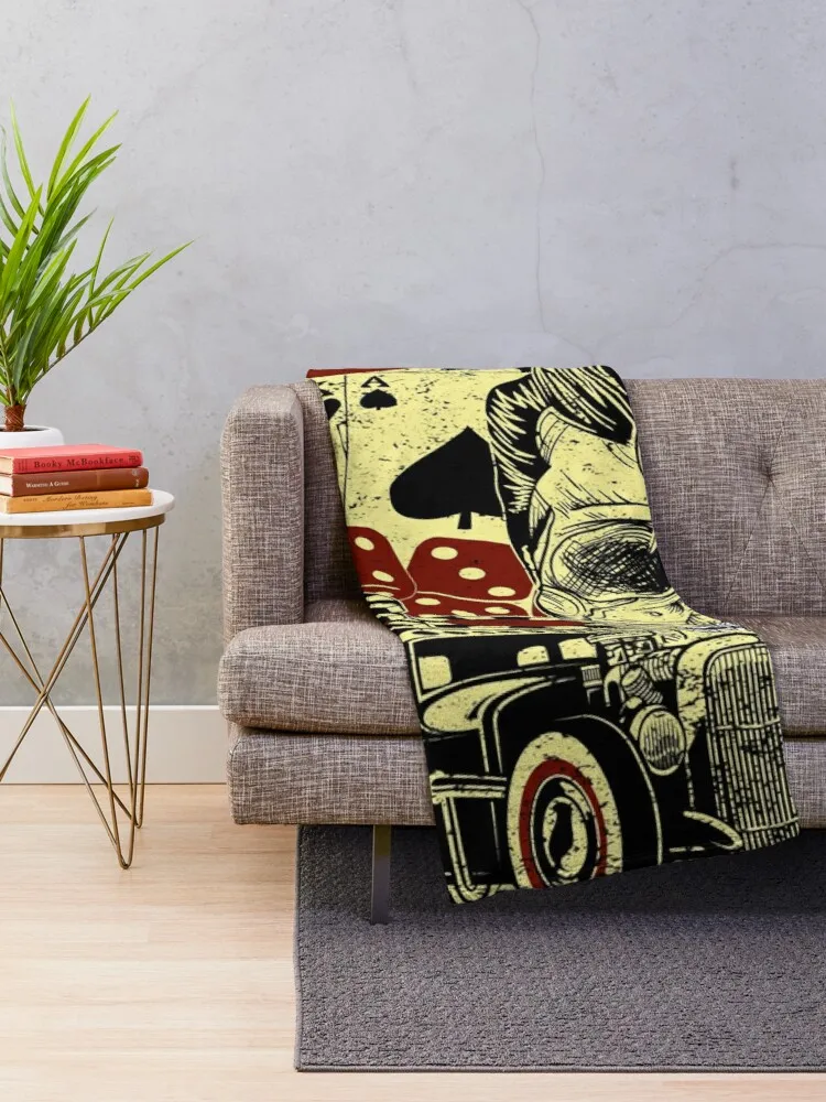 Rockabilly Throw Blanket Loose Blanket Thin Wadding Blanket