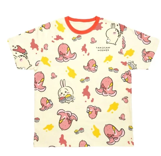 Chiikawa ist überall hier! Weiche, niedliche Cartoon-3D-Print-T-Shirts für Erwachsene Paare, Sportliche Freizeitkleidung, atmungsaktiv, kurze Ärmel, Familien-Matching – Detail 7