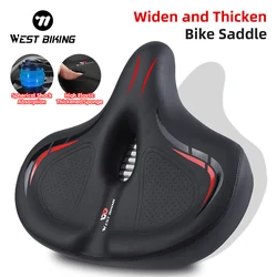 WEST BIKING Bicycle Saddle Widen Thicken Soft Bike Cushion Oversize Hollow Breathable Shockproof Commuter MTB Bike Seat Cushion