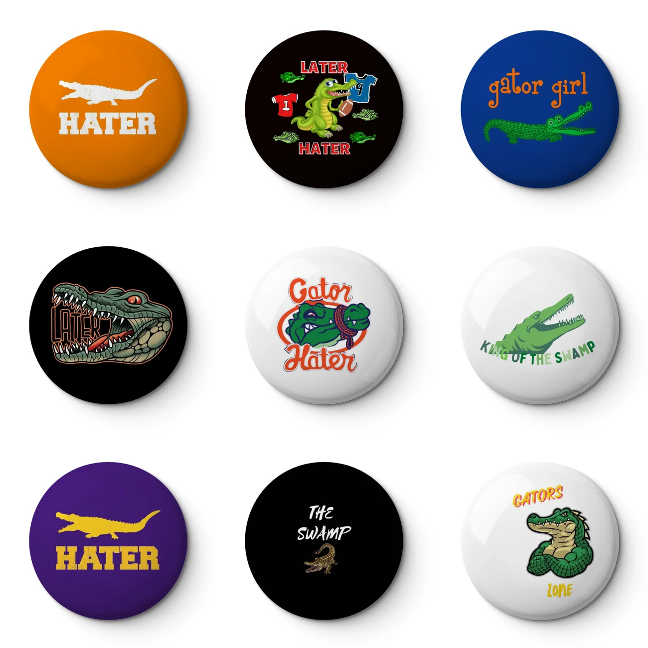 Alligator Hater Of Gators And Swamps Tennessee Fan Rivalry Soft Button Pin Customizable Metal Decor Women Jewelry Gift Cute Funn