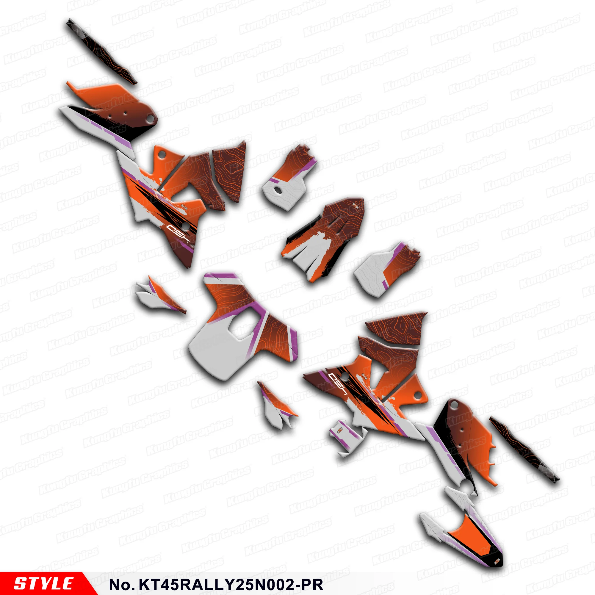 

JY RACING Graphics Decal Kit Motorcycle Stickers for 2025 KTM & Husqvarna 450 RALLY, Decoration, KT45RALLY25N002-PR