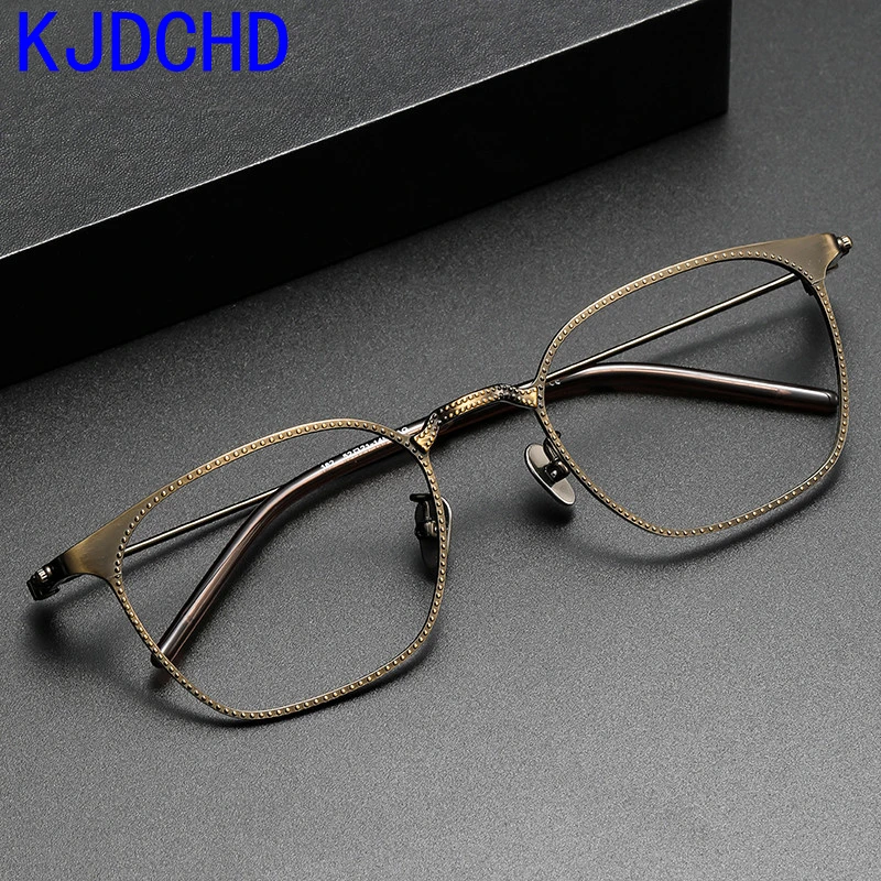 

Pure Titanium Eye Glasses Frames for Men Square Myopia Prescription Eyeglasses 2023 New Vintage Optical Korean Eyewear for Women