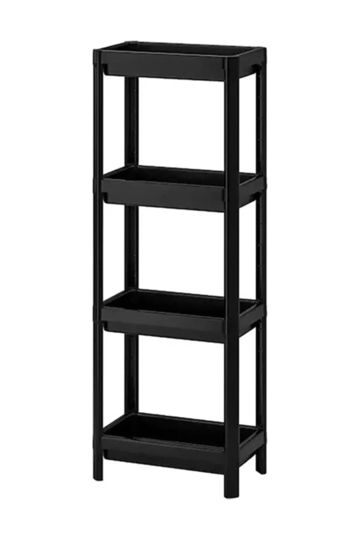 Vesken 4 Layer Badkamer Rack Unit Zwart Badkamer Regulator Shampoo Havluluk Kast