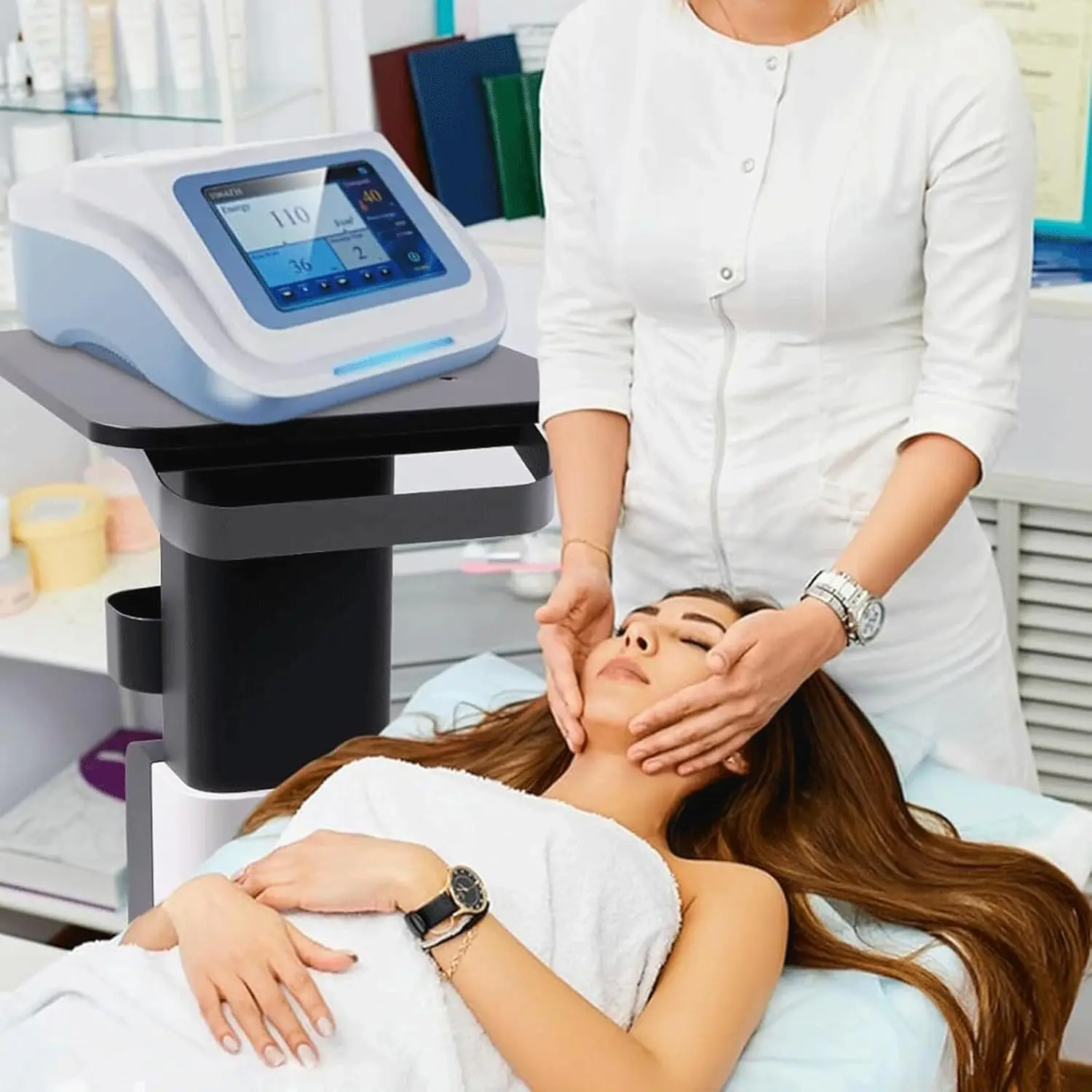 عربة صالون التجميل معدات التجميل عربة معدنية مع صامتة 360 ° عجلات دوارة صينية متعددة الوظائف لطب الأسنان لعيادات المنتجعات الصحية #2