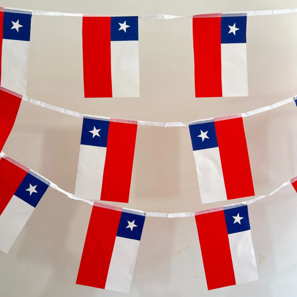 

CZY Chilean Republic Flag 14x21cm Size 20PCS Chile Flag High Quality Polyester Indoor and Outdoor Hanging Decorative Flags