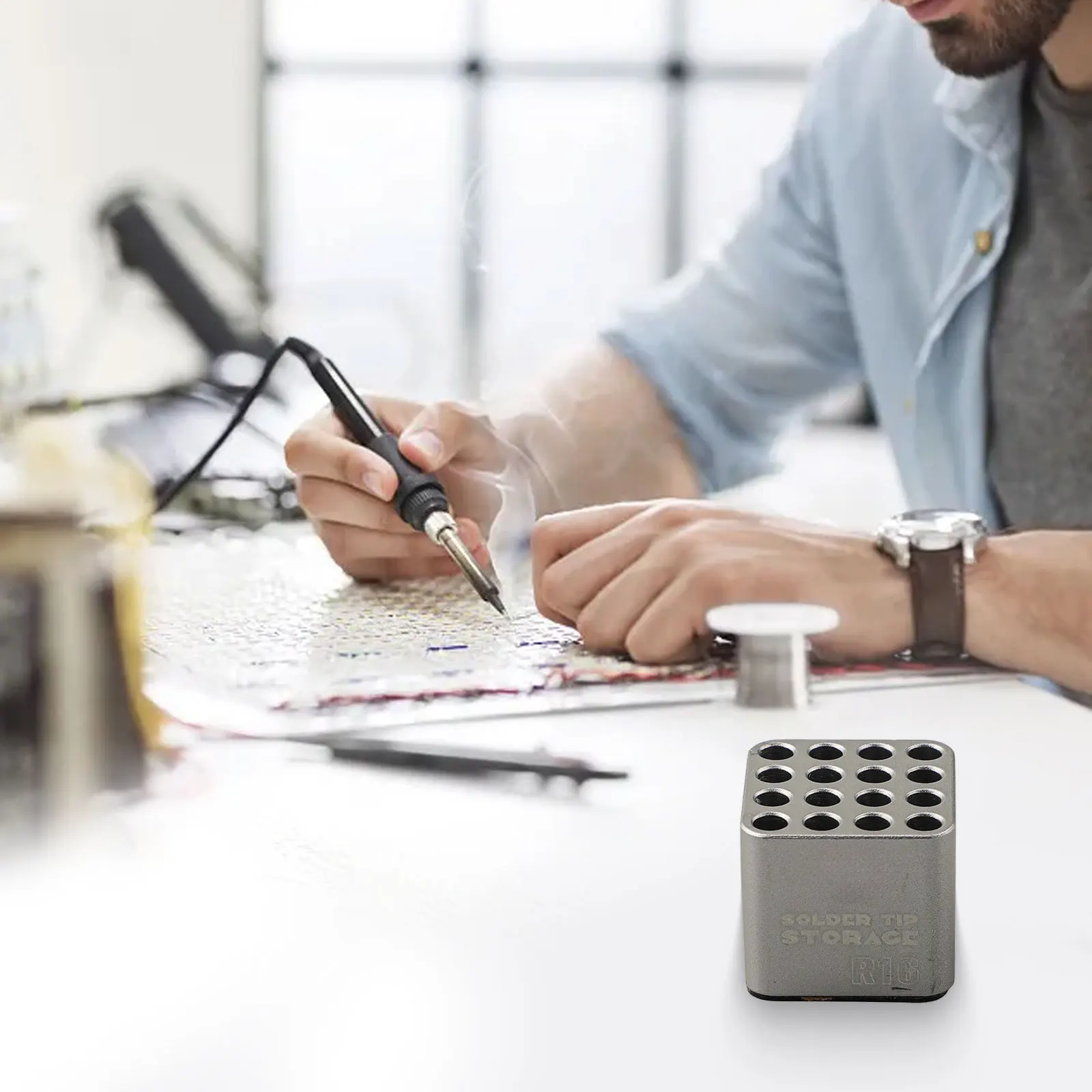 

16pcs Soldering Iron Tips Storage Box Soldering Nozzles Storage Bos For C115, C210, C245, T12 Soldering Iron Tips Organizer