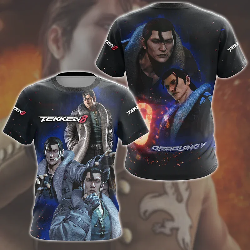 Tekken 8 Kazuya Mishima Video Game All Over Print T-shirt For Men/Women 3D Unisex Personality Short Sleeve O-neck Top Tee