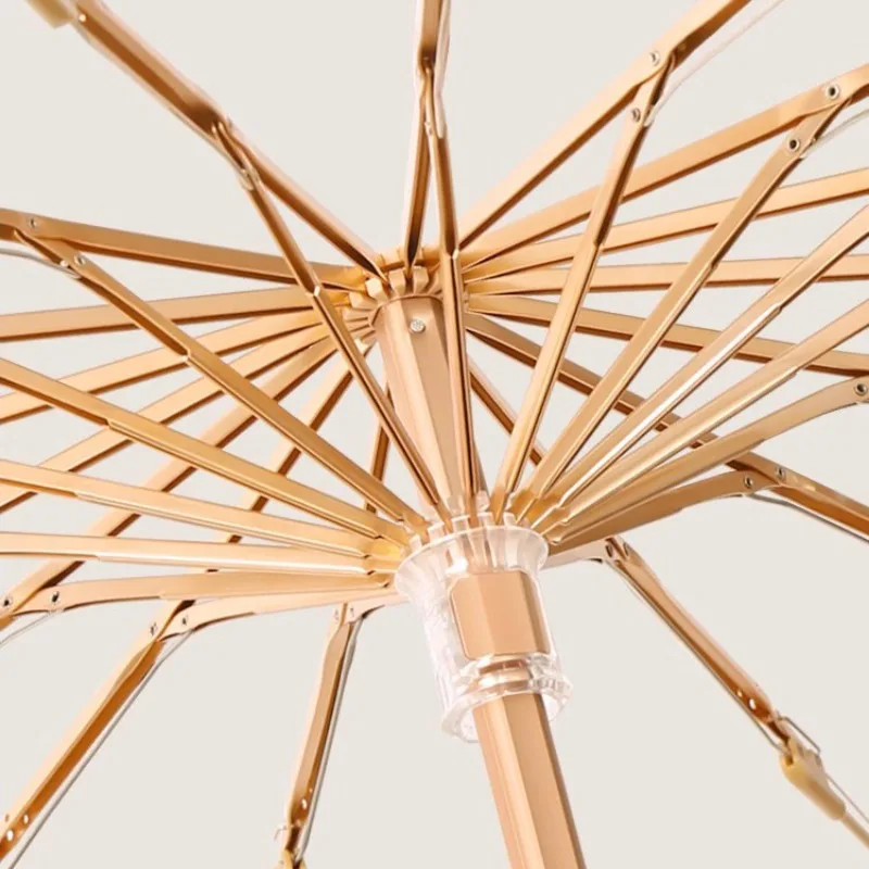 مظلة قابلة للطي للحماية من أشعة الشمس فوق البنفسجية UPF50+ للنساء، مقاومة للرياح 16 عظمة، غراء ملون للحماية من الشمس مظلات للمطر واللمعان #5