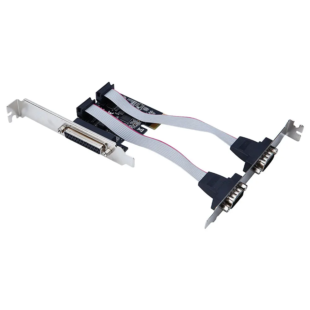 2PCS PCI Express To 2 Serial 1 Parallel Card Computer Adapter Asix99100 RS232 DB9 & DB25