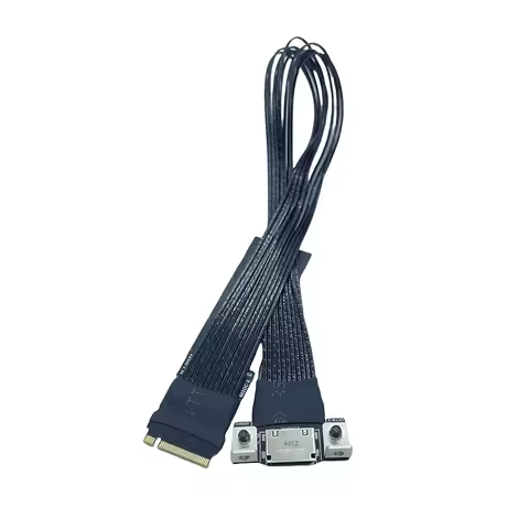 For M.2 to Oculink 4i Extension Cable for PC Desktop for M2 Mkey NVME to SFF8612 Adapter Cord PCIe 4.0 X4 Gen4 Silver Plated