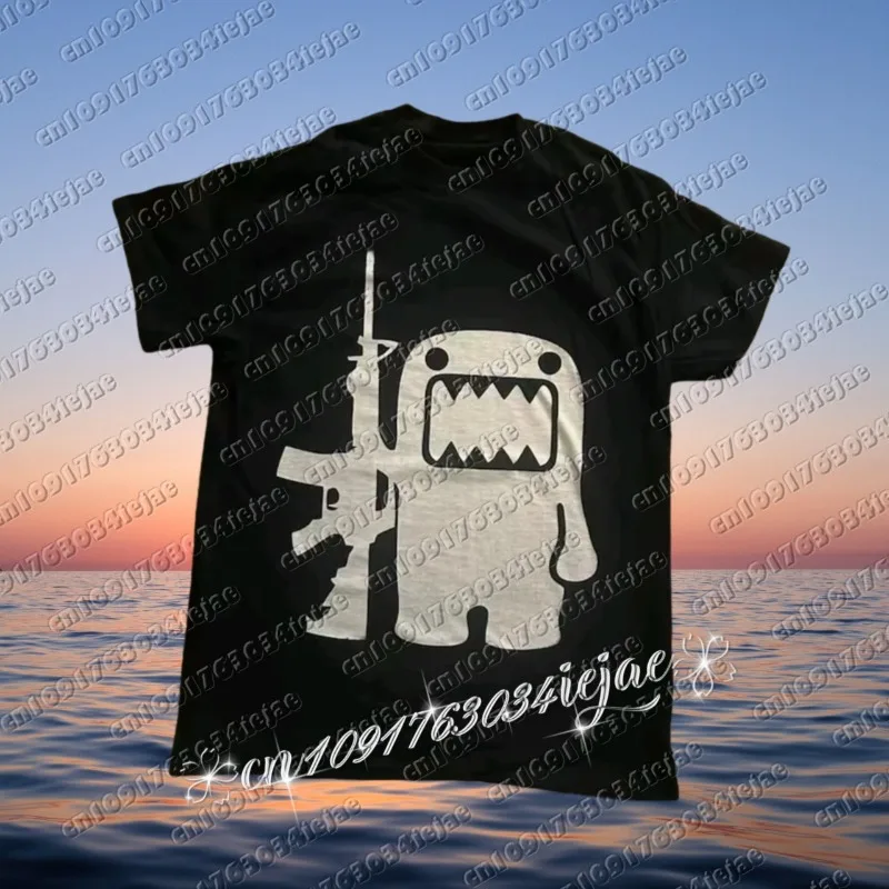 2026 夏ラインストーン面白いパターンデイリー Tシャツ男性と女性シンプルなカラーブロック多用途ゴシック半袖ルーズ Tシャツ