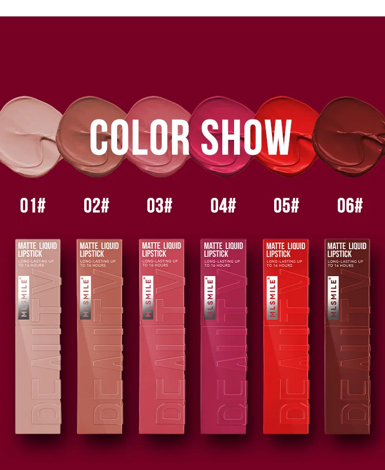 MLSMILE 3 PZ/SET tazza antiaderente a lunga durata Velluto Nebbia Liquido opaco Lip Gloss rossetto Impermeabile colore facile migliora la carnagione