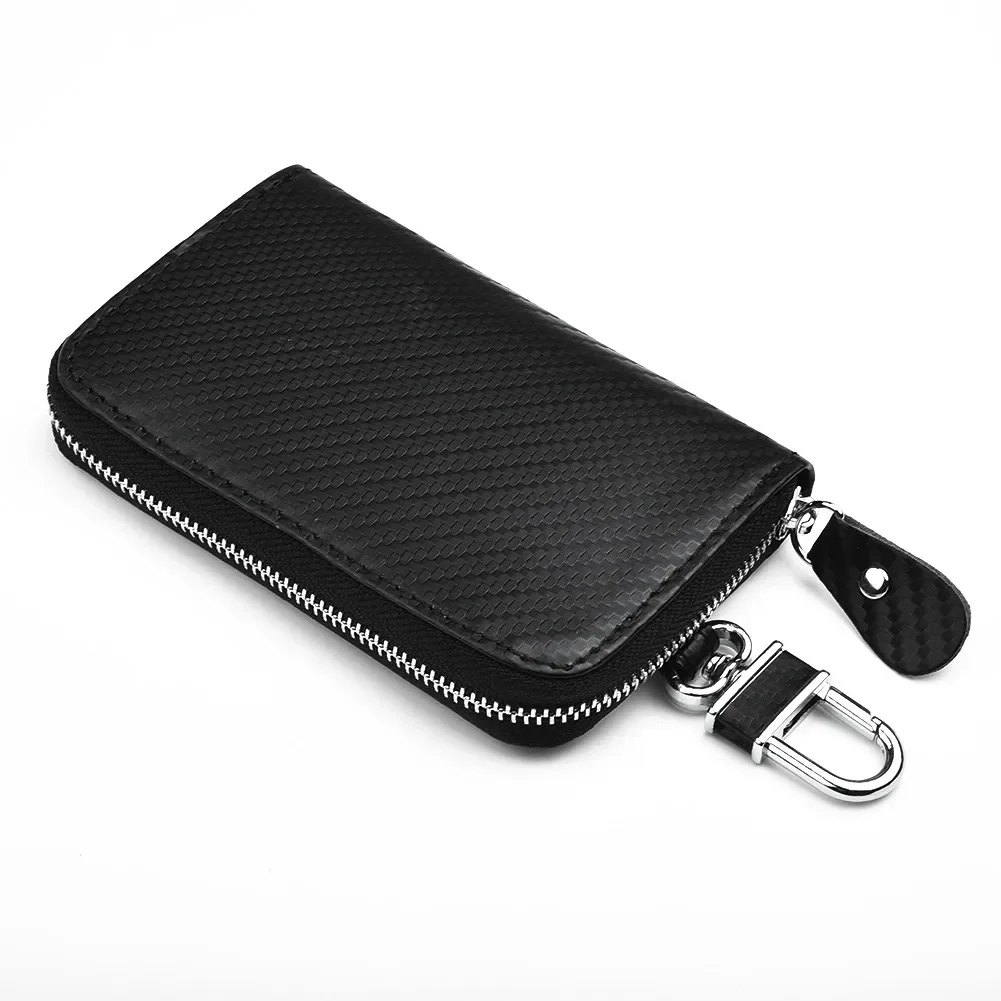 

Keyless Key Case PU Leather Parts Pouch 1 Pcs RFID 10x6.5x3cm Bag Trim Blocker Blocking Cage Car Decor Faraday