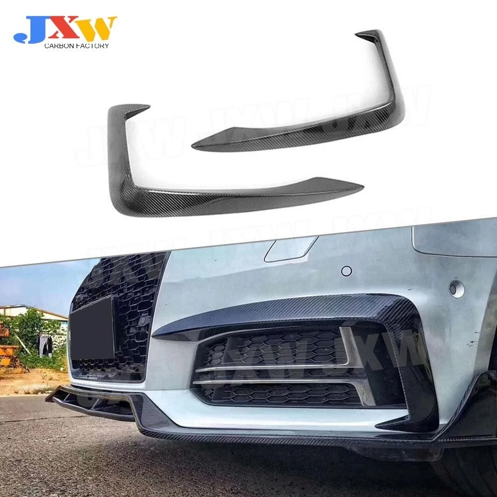 

Carbon Fiber FRP Front Bumper Air Vent Trim Canards Cover Fog Lamp Eyelid Eyebrow For Audi A4 S4 Sline 2017 2018 2019